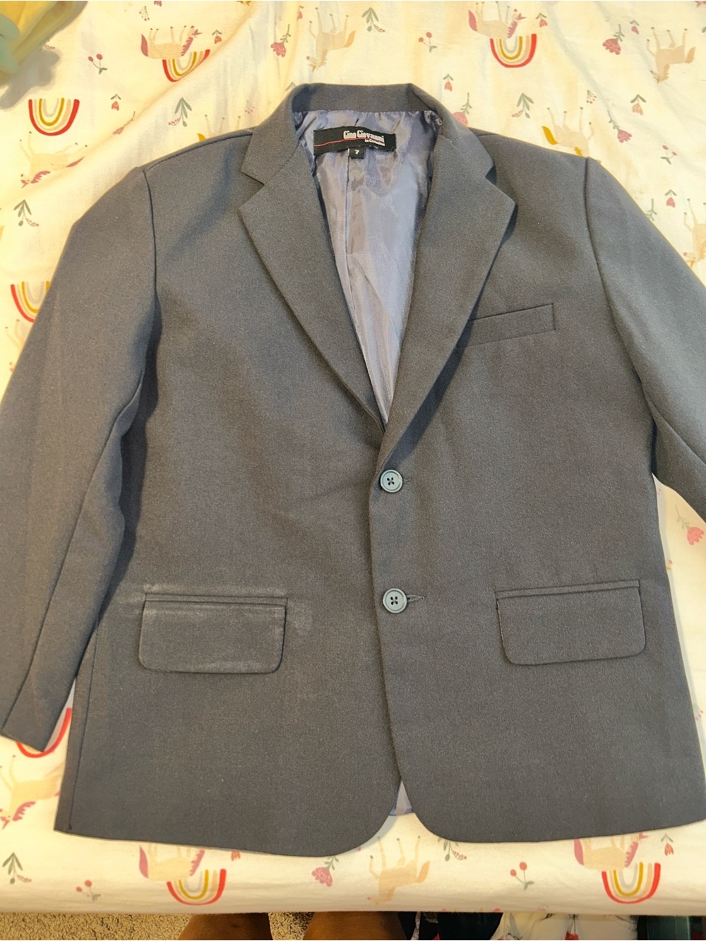 Gino Giovanni Boys' Charcoal Gray Sport Coat - Classic Two-Button Blazer